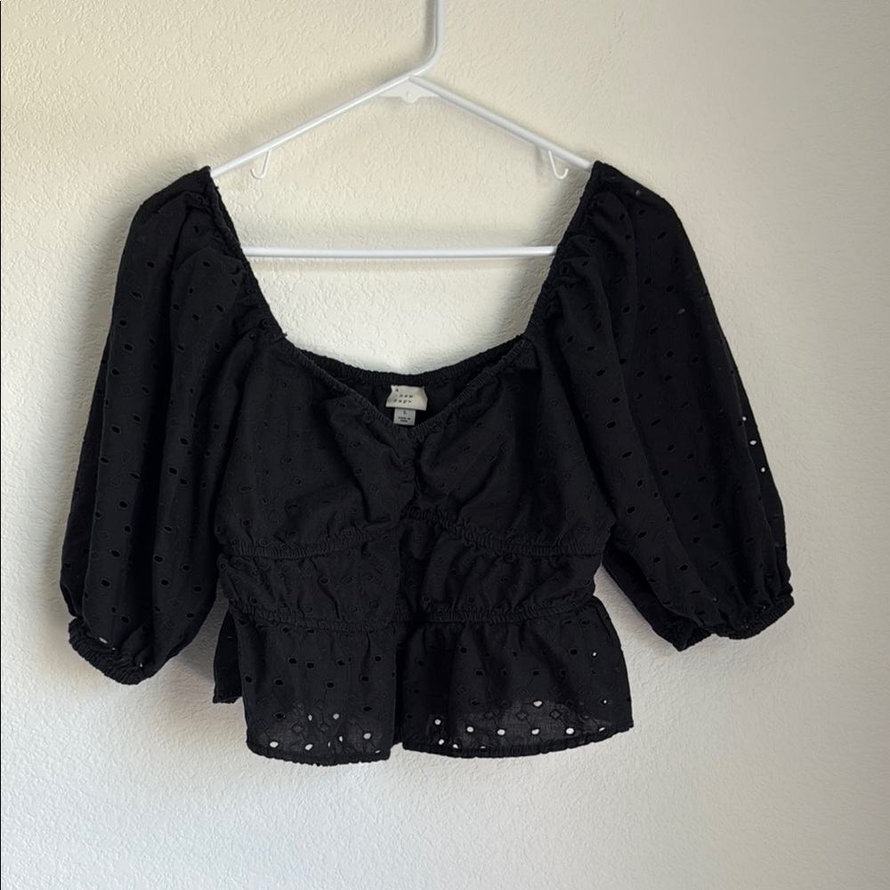A New Day Black Blouse Chic Top - Picture 3 of 9